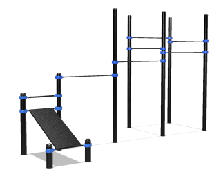 Cascade 6 pull-up bars + bench for abs extra image 1